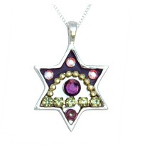 Purple Eye Star of David Necklace